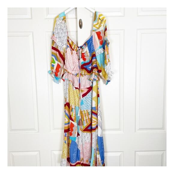 Asha Eleven x Anthropologie Soma Portals Colorful Geo Print Maxi Dress NWT Sz L - Picture 2 of 12